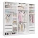 2. Modularer Kleiderschrank OPENO SET 260/250 WEISS mit Schubladen, Kleiderstangen und Einlegeböden – groß, fürs Schlafzimmer