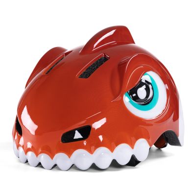 2. Wozinsky Kinderfahrradhelm mit Dinosaurier-Motiv, Größe S – Rot