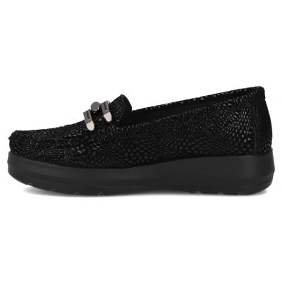 3. Schwarze Damen-Plateau-Loafer aus Leder, Filippo DP7652
