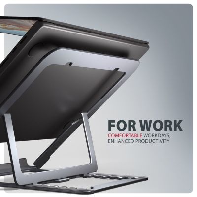 6. Axagon STND-LAG Laptop-Ständer, höhenverstellbar, faltbar, Aluminium Notebook- und Tablet-Ständer Grau 43,9 cm (17,3")