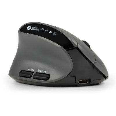 3. BakkerElkhuizen MidWay Maus für Büro, linke Seite, kabellos (RF), Bluetooth, USB Typ-C, optisch, 2400 DPI