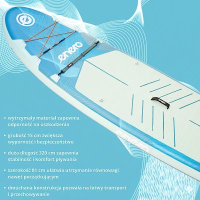25. SET - 150 kg aufblasbares SUP-Board ENERO 320x81x15 cm