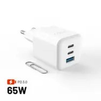 Festes Mini-Ladegerät 1x USB-A 2x USB-C 3,25 A (FIXCG65M-2C1A-WH)