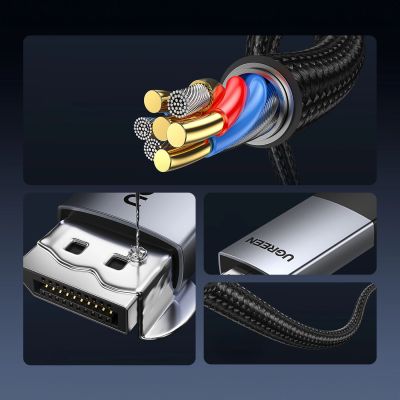 5. Ugreen DP119 15773 DisplayPort / HDMI 4K 60Hz Kabel 1m - Grau