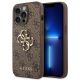 Guess 4G Big Metal Logo Case für iPhone 14 Pro - Braun