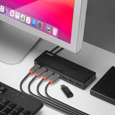 5. Lindy 43228 USB 3.2 Gen 1 (3.1 Gen 1) Typ-A Hubs und Konzentratoren 5000 Mbit/s Schwarz