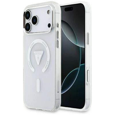 Guess IML Gradient Triangle Logo MagSafe Hülle für iPhone 17 Pro Max - Transparent