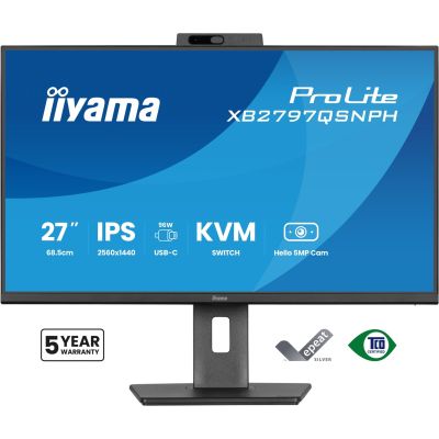 3. iiyama ProLite XB2797QSNPH-B1 27-Zoll-IPS-LCD-Monitor (4 ms, 2560 x 1440 Pixel, 350 cd/m², HDMI/DP/USB 2) Schwarz