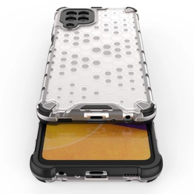 10. Honeycomb Handyhülle Schutzhülle mit TPU Rahmen für Samsung Galaxy A22 4G blau