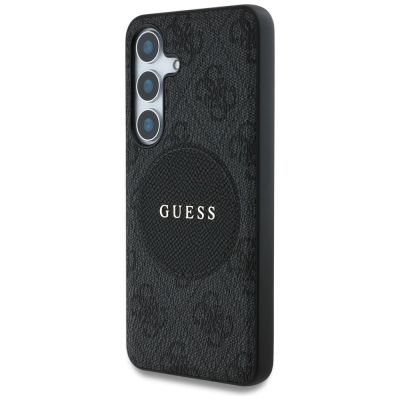 2. Guess 4G Round Patch Classic Logo MagSafe Hülle für Samsung Galaxy S25 schwarz