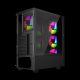 7. GEMBIRD FORNAX 4000 MIDI-TOWER-CASE (2x USB 3.0, 1x USB 2.0, HD-Audio, Seitenwand aus Glas, ARGB-Hintergrundbeleuchtung) SCHWARZ
