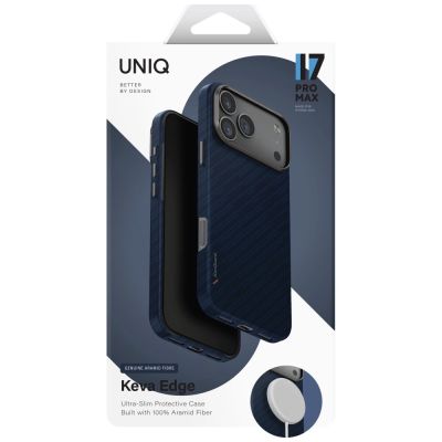 6. Uniq Keva EDGE Magclick Ladehülle für iPhone 17 Pro Max – Blau