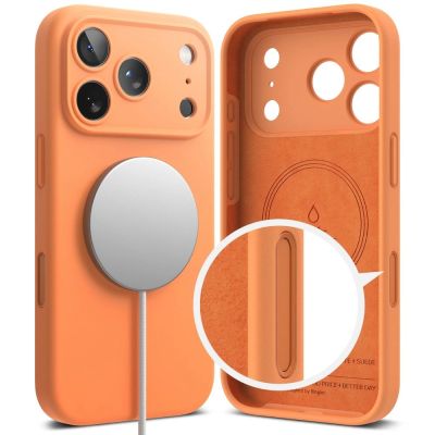 3. Ringke Silikon Magnetische MagSafe Hülle für iPhone 17 Pro - Orange
