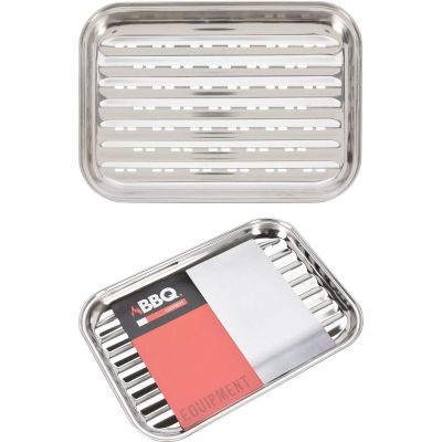 6. Grillplatte 34x24cm Edelstahl