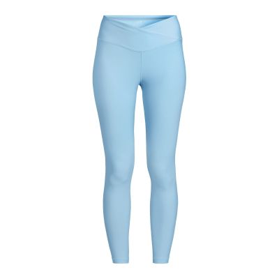 CASALL Damen-Leggings mit überlappendem, hohem Bund, Trainingsleggings, Blau