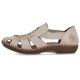 3. Beige Damen-Ledersandalen Rieker M1679-60