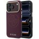 Guess Perforierte 4G Gold Logo Magsafe Hülle für iPhone 18 Pro Max / 17 Pro Max - Burgunderrot