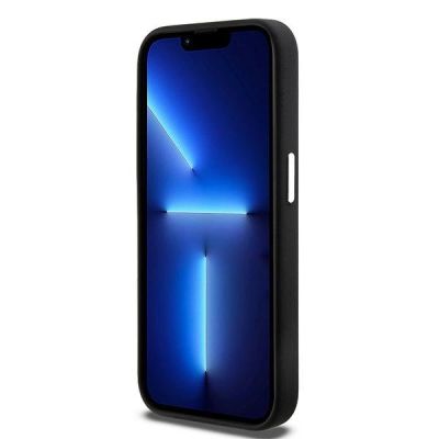 5. DKNY Flüssigsilikon-Hülle mit kleinem Metalllogo und MagSafe-Funktion für iPhone 15 Pro – Schwarz