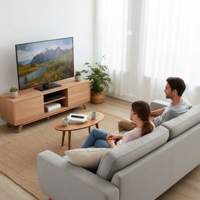 8. MACLEAN Universal-TV-Ständer, für TV-Schränke, max. 40 kg, max. VESA 400x400, Höhen- und Winkelverstellung MC-1240