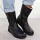 7. Schwarze Damen-Lederboots mit Plateau Rieker Y4355-00