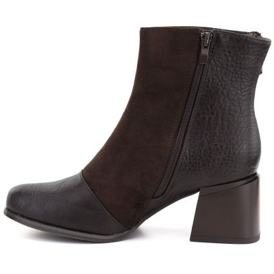 3. Gefütterte Damen-Ankle-Boots mit Blockabsatz, Schokoladenbraun, M.Daszyński SA269-5