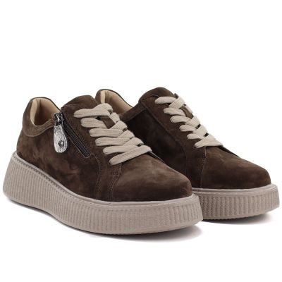 5. Braune Damen-Plateauschuhe aus Wildleder, Jezzi 26PB18-566