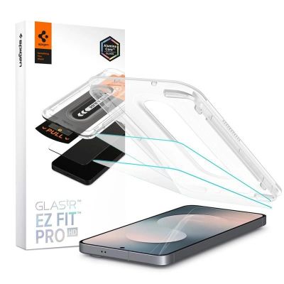 Spigen Glas.tR „EZ Fit Pro“ Panzerglas, 2er-Pack für Samsung Galaxy S25 FE