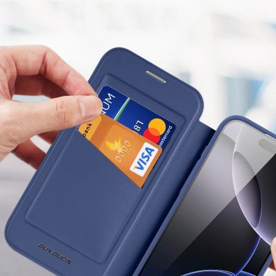 5. Dux Ducis Skin X Pro iPhone 17 Pro Hülle mit Wallet, MagSafe kompatibel - Blau