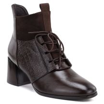 Gefütterte Damen-Ankle-Boots mit hohem Absatz, braun, Vinceza 58670