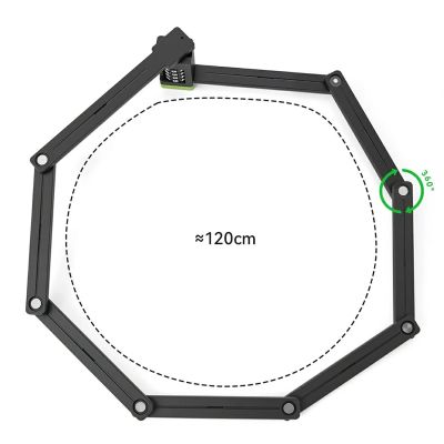 2. Rockbros 829 Faltbares Fahrradschloss mit Zahlencode – Schwarz
