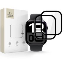 Tech-Protect Glass Flex+ Hybrid Glass 2er-Pack für Apple Watch 10 46 mm – Schwarz