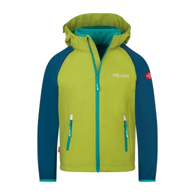 Trollkids Rondane Zip-Off XT Softshelljacke birnengrün/Madeira-Blau/Meeresgrün (819-360)