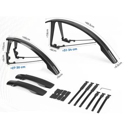 6. Rockbros FK-892 Offroad-Fahrradschutzbleche, verstellbar – Schwarz