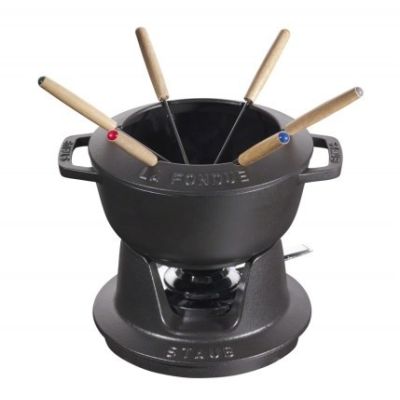 2. Staub Fondue-Set – 18 cm, Schwarz