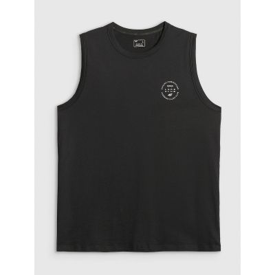 5. Ärmelloses, locker sitzendes Herren-T-Shirt aus glattem Material, Größe 4F 4FRSS26TSLEM330-20S