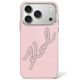 Karl Lagerfeld IML Big Signature Schutzhülle mit Metallrahmen aus Kunstharz für iPhone 17 Pro / 18 Pro – Pink