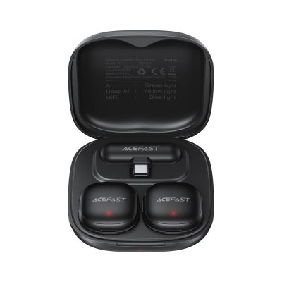 2. Acefast R1 Drahtlose Lavalier-Mikrofone 2 Stück - Schwarz