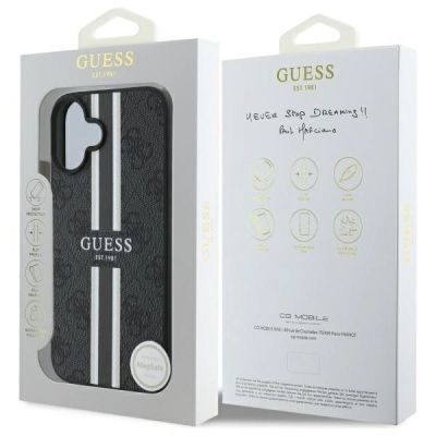 8. Guess 4G MagSafe-Hülle mit Printstreifen für iPhone 16 – Schwarz