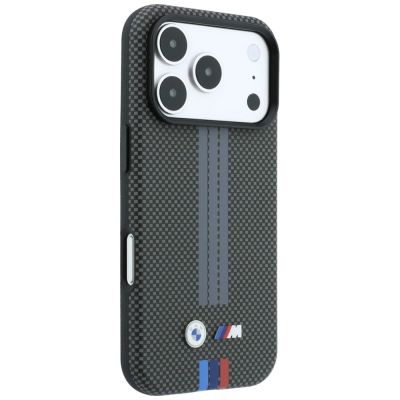 4. BMW M Quadrille Kevlar Dreifarben-Print-Lines MagSafe Hülle für iPhone 18 Pro / 17 Pro - Dunkelgrau
