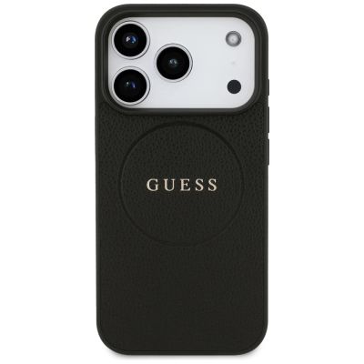 3. Guess Grained Ring MagSafe Hülle für iPhone 17 Pro - Schwarz