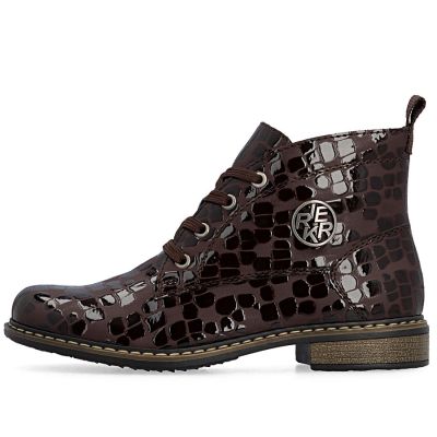 3. Damen-Ankle-Boots aus Lackleder, braun, Rieker 71205-25