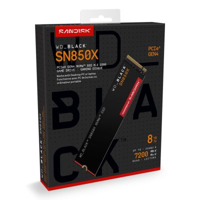 10. WD Black SN850X 8 TB M.2 NVMe SSD WDS800T2X0E
