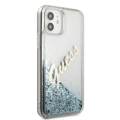 4. Guess GUHCP12SGLVSBL iPhone 12 mini 5.4" Blau/Blau Hardcase Glitter Vintage Script