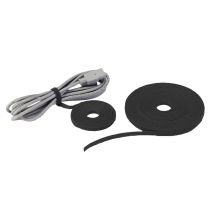ALANTEC Klettband für Kabel, 9 mm breit, 5 m lang, schwarz