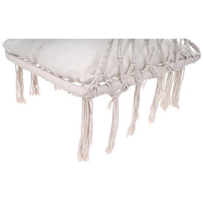 9. Durchbrochene Hängematte, Hängesessel „Storchennest“, 60 x 60 x 150 cm, mit ECRU-Kissen