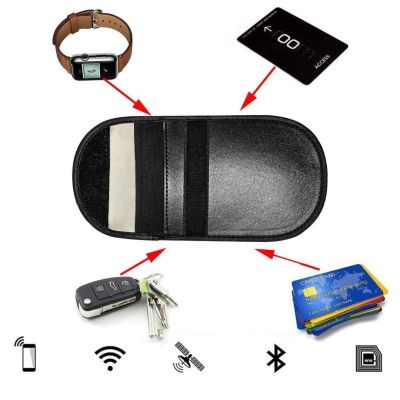 6. Diebstahlschutzhülle für Autoschlüssel, blockiert Funkwellen, schlüssellose Faraday-Box-Abdeckung, Faraday-Käfig, 14 cm mit 10 cm, Schwarz