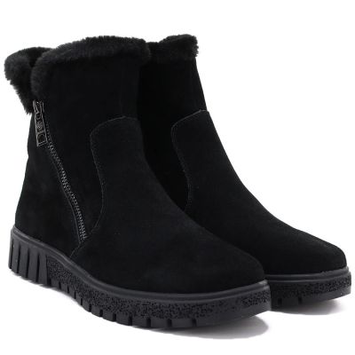 4. Gefütterte schwarze Damen-Lederstiefeletten Vinceza 133126