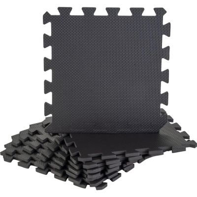11. Puzzlematte für Fitnessgeräte, 8 Stück, 30 x 30 x 0,9 cm, Schwarz, Rein 2, Verbessern