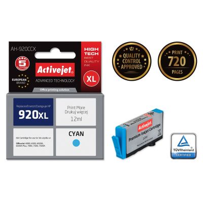 2. Activejet AH-920CCX Tinte (ersetzt HP 920XL CD972AE; Premium; 12 ml; blau)