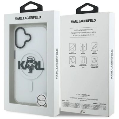 8. Karl Lagerfeld IML Karl Sketch Logo MagSafe Case für iPhone 17 - Transparent